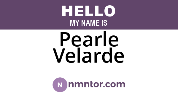 Pearle Velarde