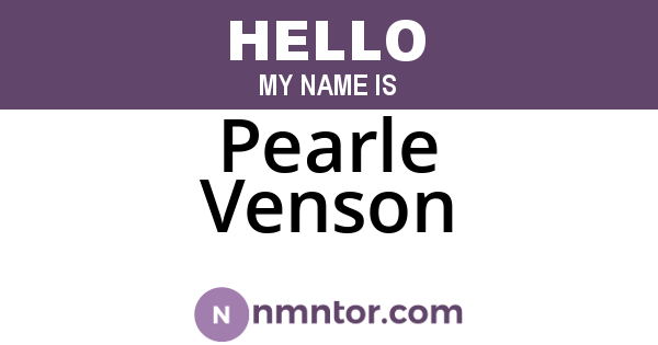 Pearle Venson
