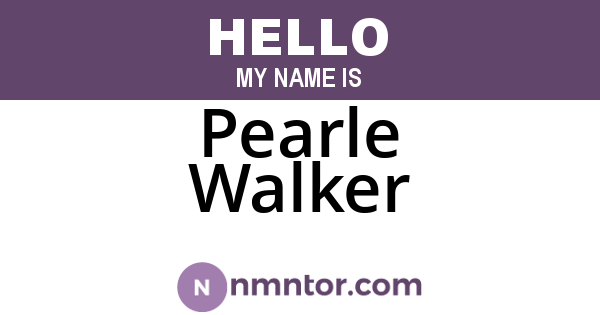Pearle Walker