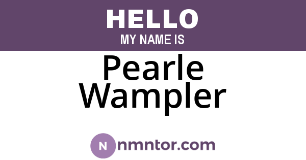 Pearle Wampler
