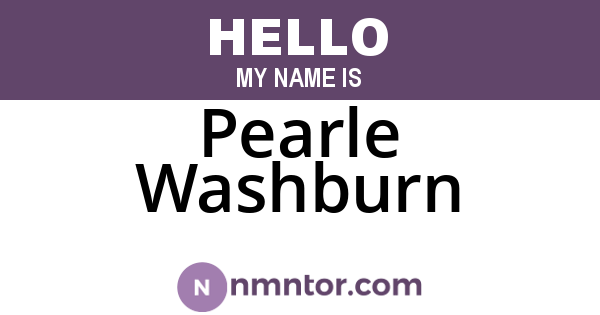 Pearle Washburn