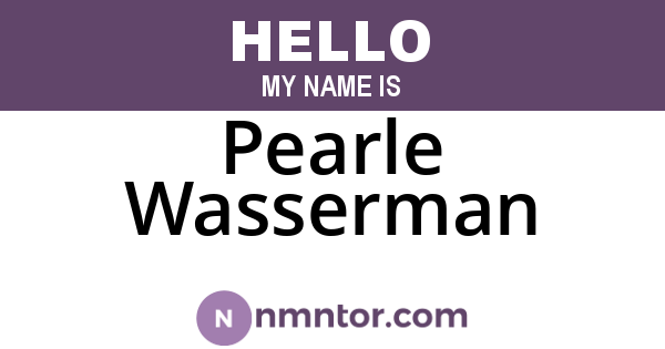 Pearle Wasserman