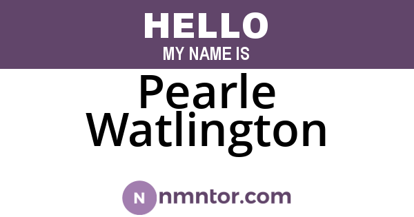 Pearle Watlington