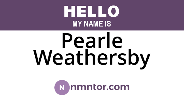 Pearle Weathersby