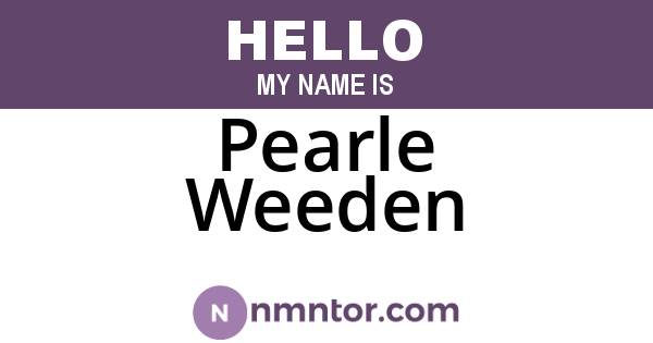 Pearle Weeden