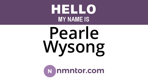 Pearle Wysong