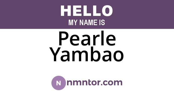 Pearle Yambao