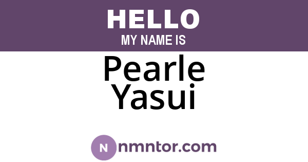 Pearle Yasui