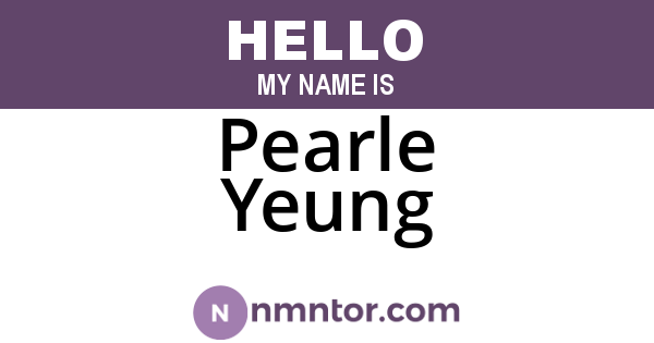 Pearle Yeung