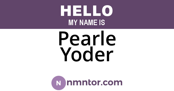 Pearle Yoder