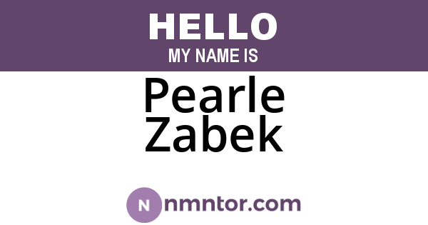Pearle Zabek