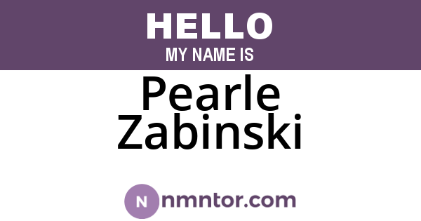 Pearle Zabinski