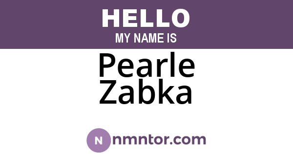 Pearle Zabka