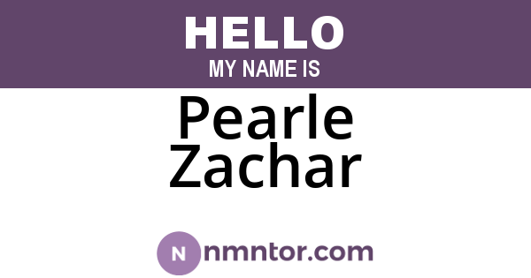 Pearle Zachar