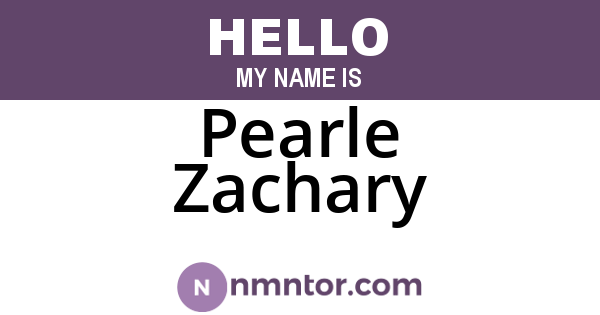 Pearle Zachary