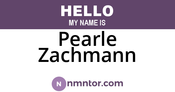Pearle Zachmann