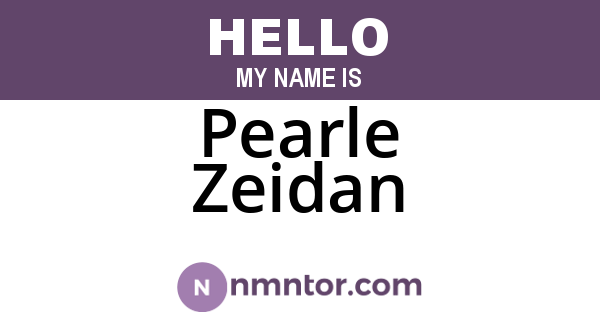 Pearle Zeidan
