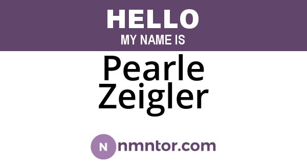 Pearle Zeigler