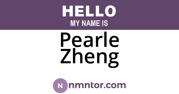 Pearle Zheng