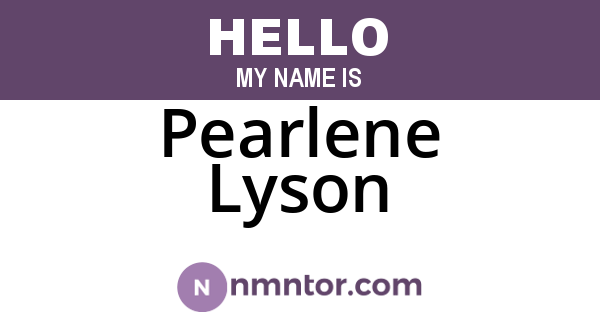 Pearlene Lyson