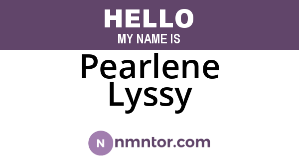 Pearlene Lyssy