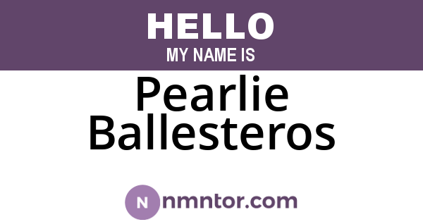 Pearlie Ballesteros