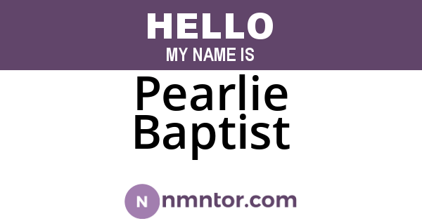 Pearlie Baptist