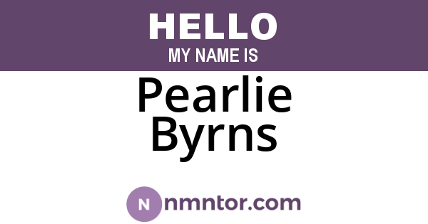 Pearlie Byrns