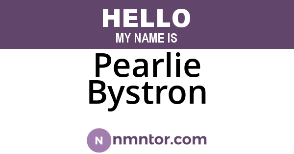 Pearlie Bystron
