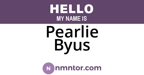 Pearlie Byus