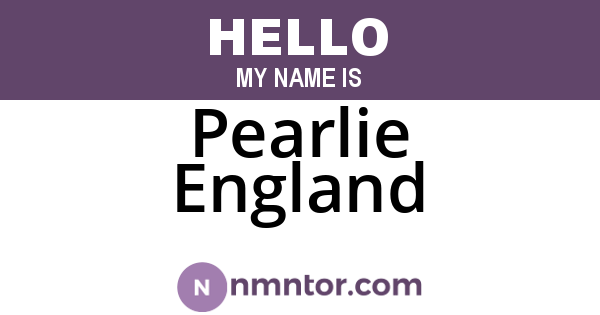 Pearlie England