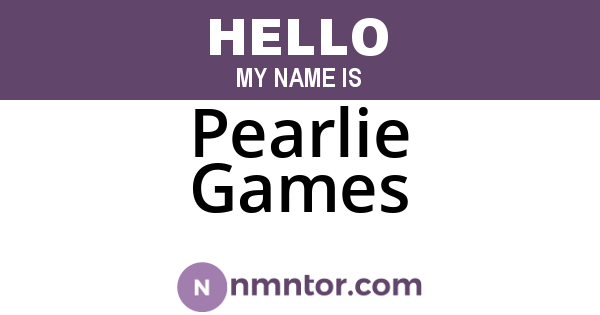 Pearlie Games
