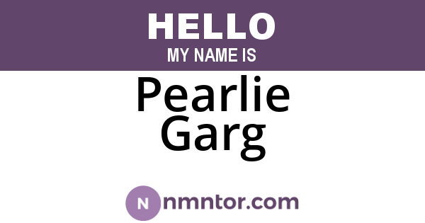 Pearlie Garg
