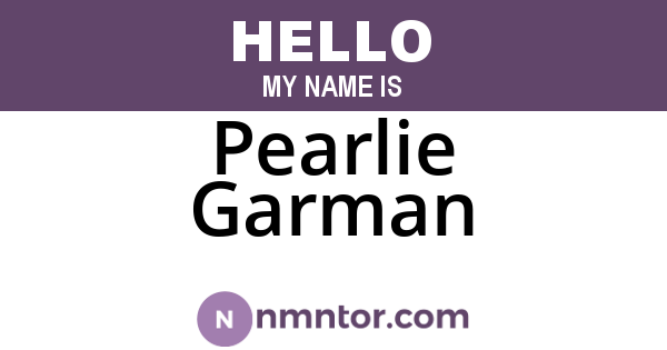 Pearlie Garman
