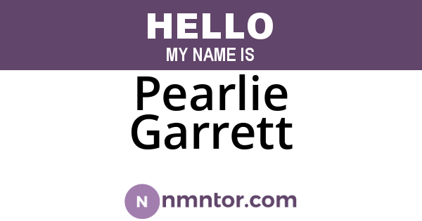 Pearlie Garrett