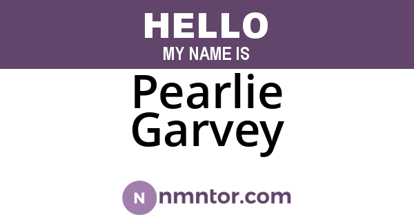 Pearlie Garvey