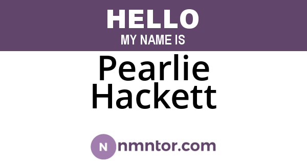 Pearlie Hackett