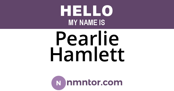 Pearlie Hamlett