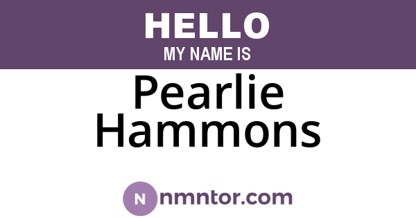 Pearlie Hammons