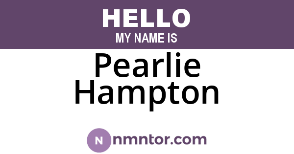 Pearlie Hampton