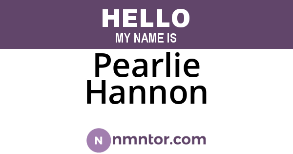 Pearlie Hannon