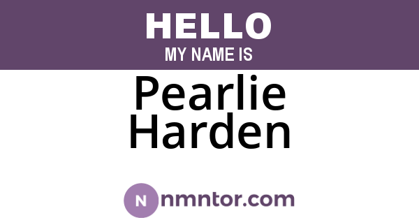 Pearlie Harden