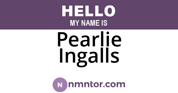 Pearlie Ingalls