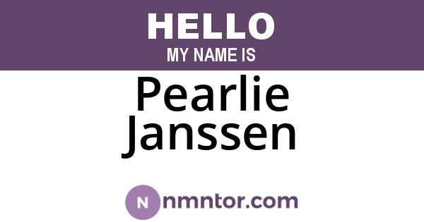 Pearlie Janssen