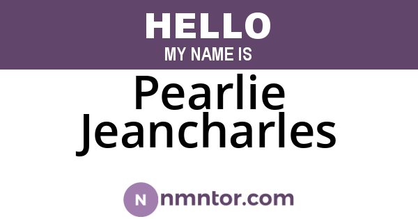 Pearlie Jeancharles