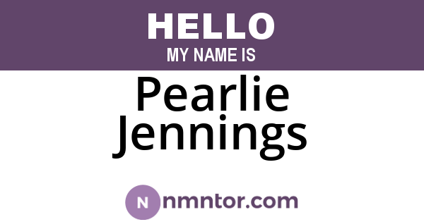 Pearlie Jennings
