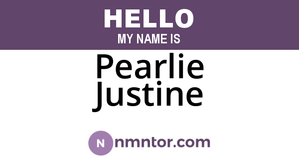 Pearlie Justine