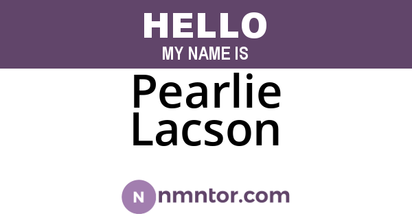 Pearlie Lacson