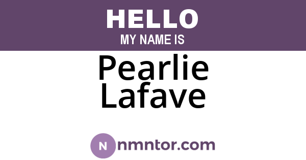 Pearlie Lafave
