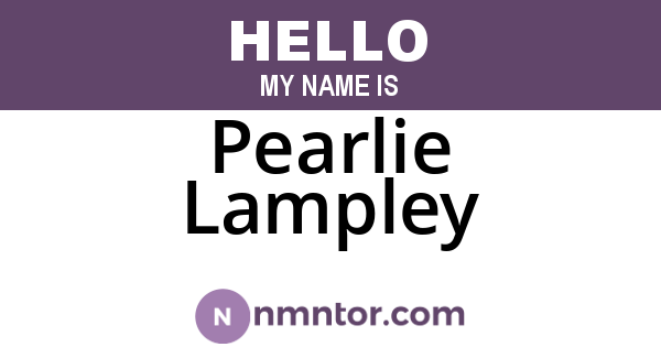 Pearlie Lampley